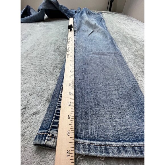 Axel Slim Bootcut Jeans W34 L31 Blue Grunge Stone Wash Cowboy Workwear Distresse - Picture 5 of 14